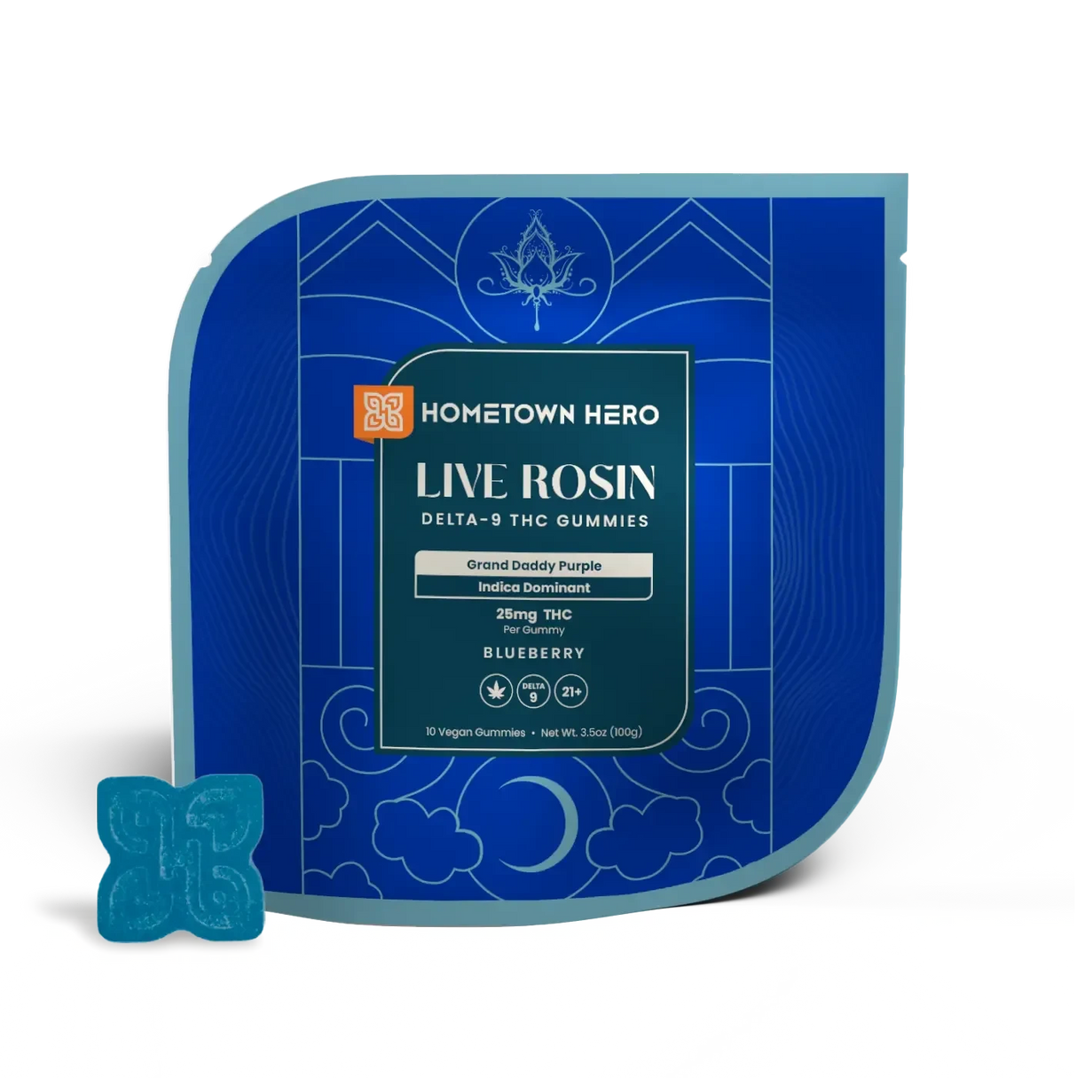 Hometown Hero Delta-9 Live Rosin Gummies - 250mg