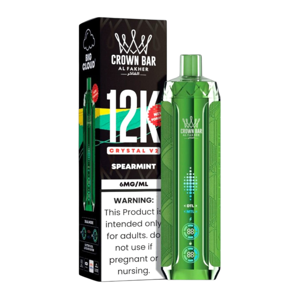 Al Fakher Crown Bar Crystal V2 Disposable Vape - 12,000 Puffs