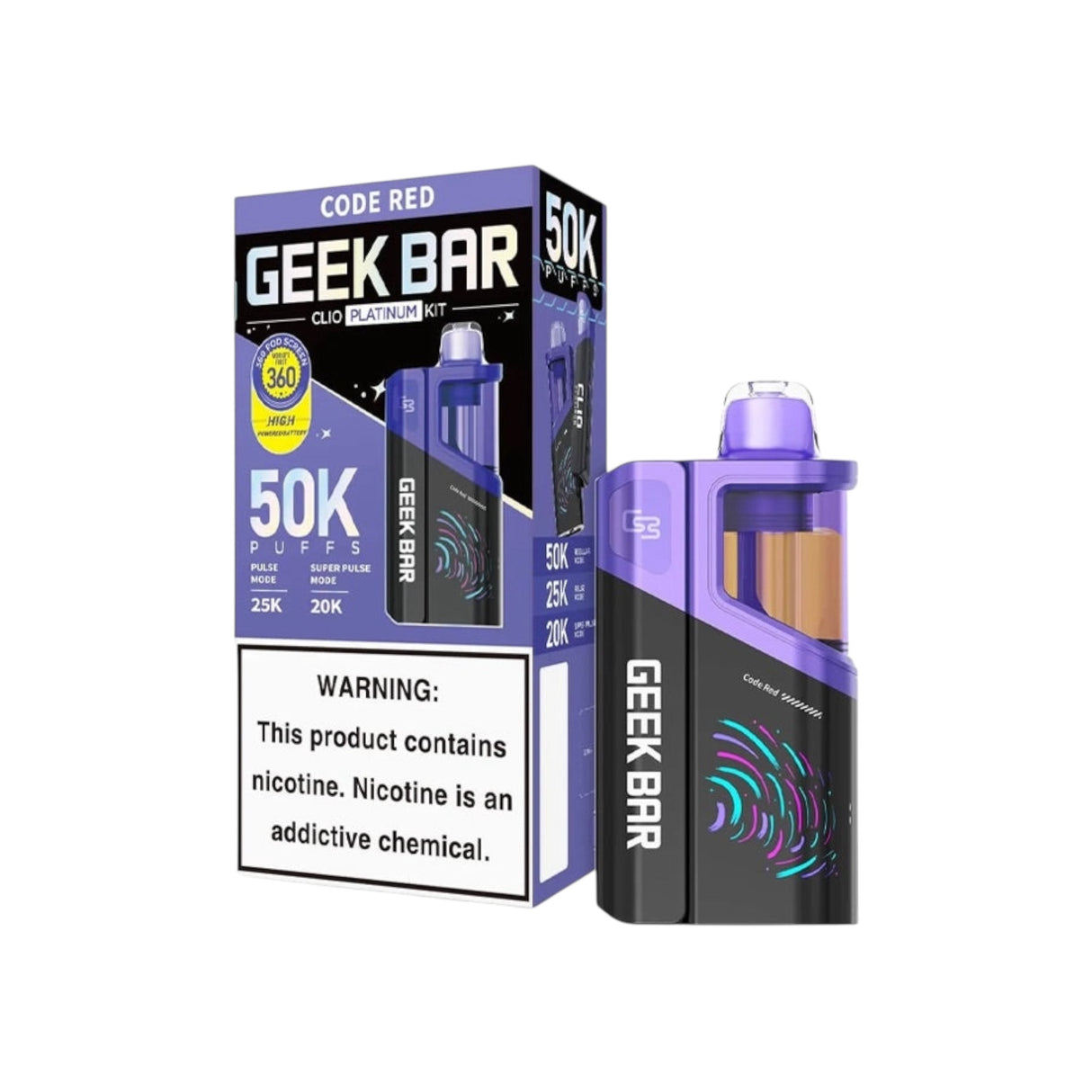 Geek Bar Clio Platinum Kit Disposable Vape - 50,000 Puffs