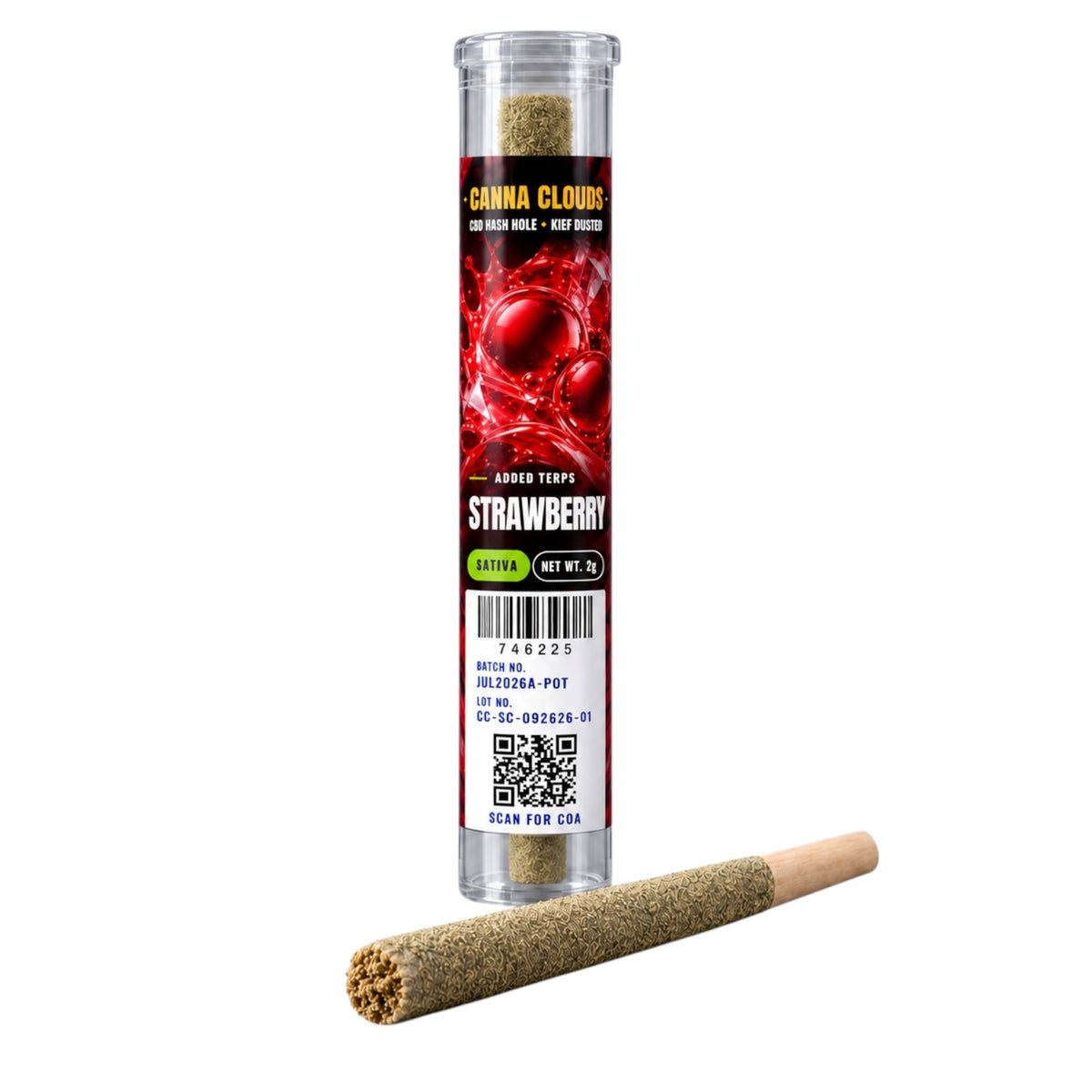 Canna Clouds CBD Hash Hole Kief Dusted Pre-Rolls - 2g