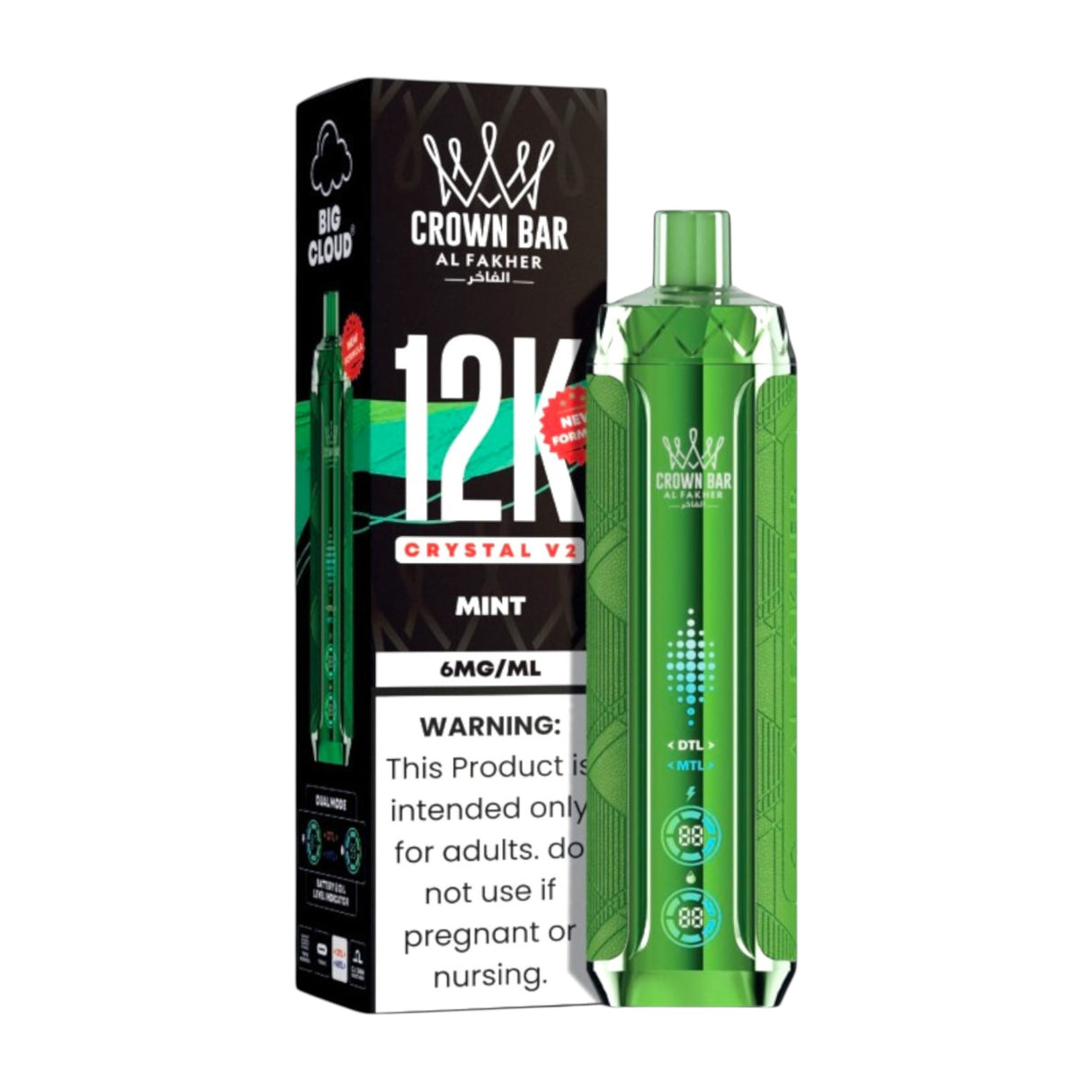 Al Fakher Crown Bar Crystal V2 Disposable Vape - 12,000 Puffs