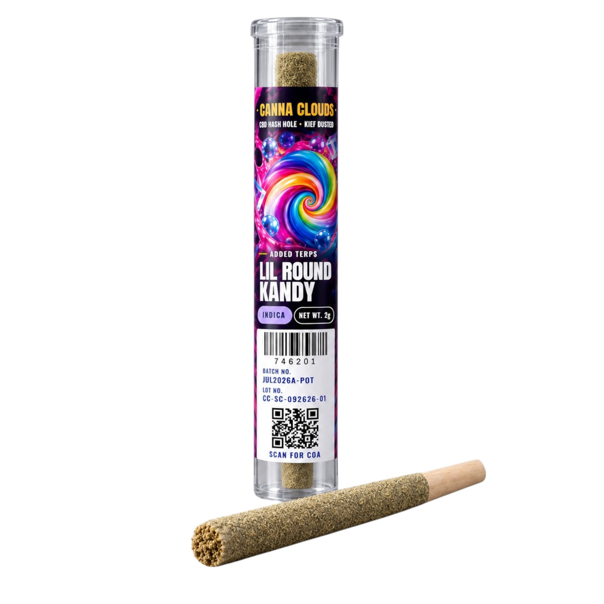 Canna Clouds CBD Hash Hole Kief Dusted Pre-Rolls - 2g