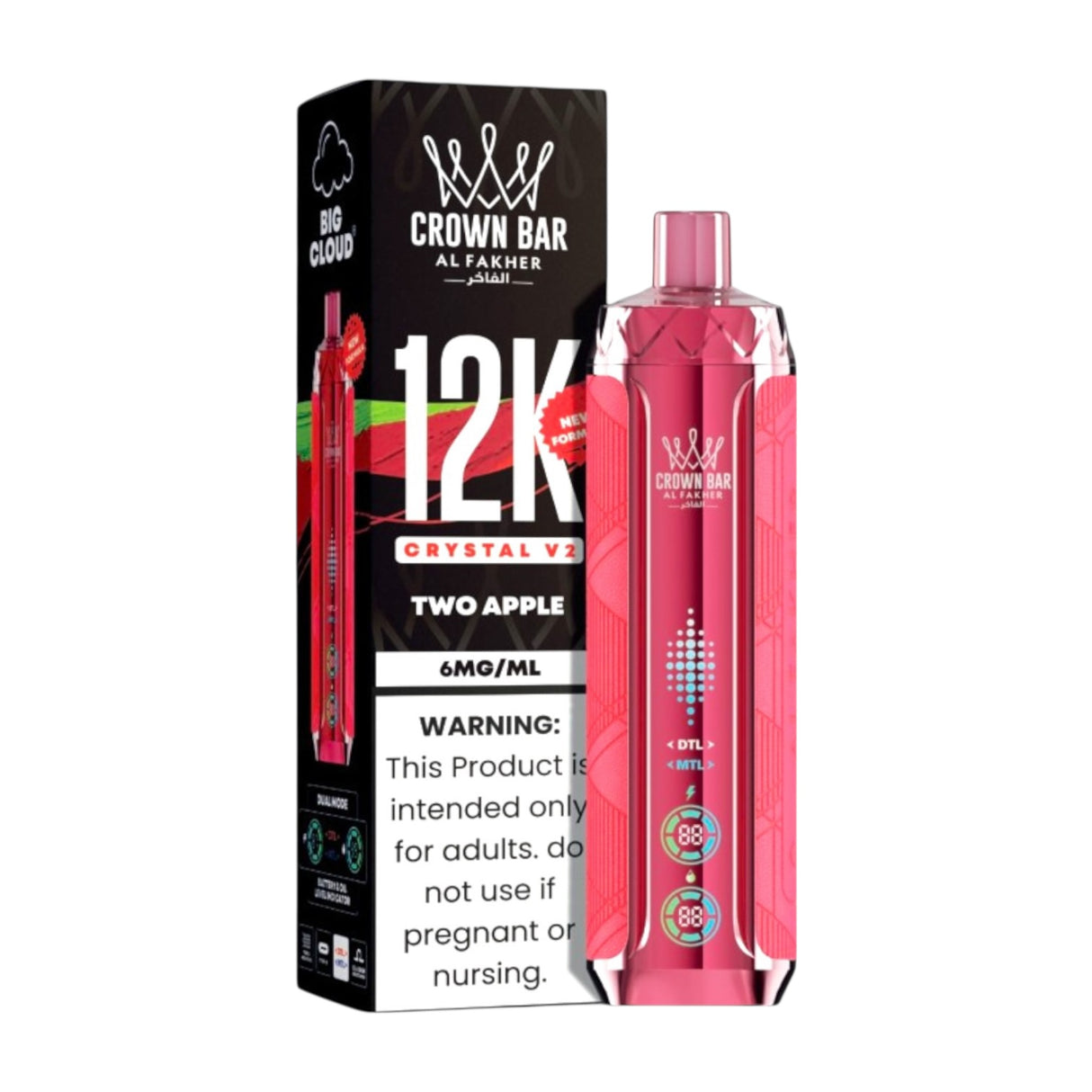 Al Fakher Crown Bar Crystal V2 Disposable Vape - 12,000 Puffs