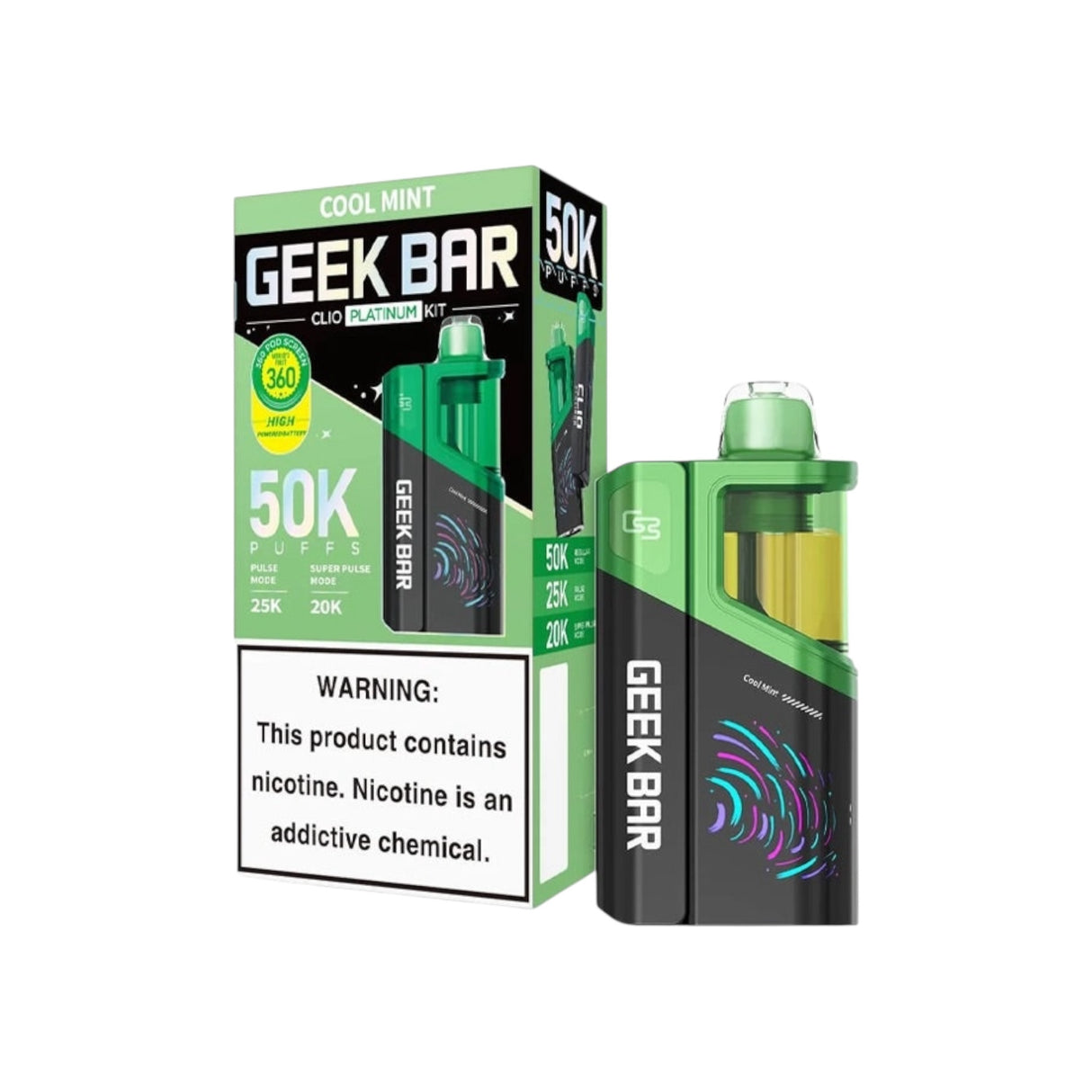 Geek Bar Clio Platinum Kit Disposable Vape - 50,000 Puffs