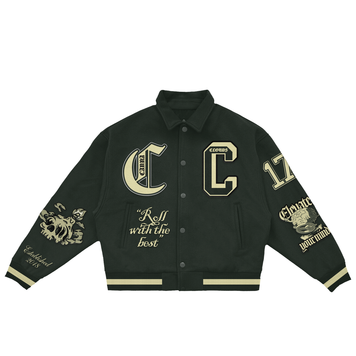 Canna Clouds Varsity Jacket