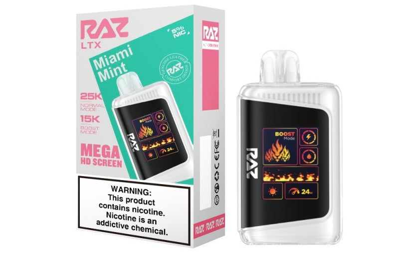 Raz LTX Mega HD Screen Disposable Vape - 25,000 Puffs