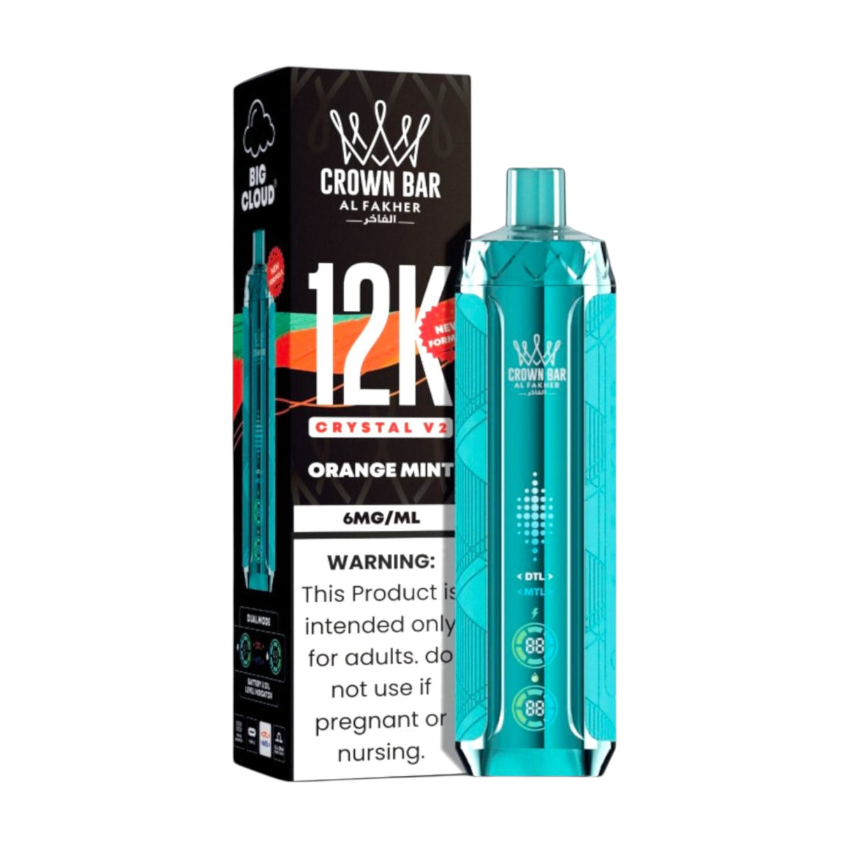 Al Fakher Crown Bar Crystal V2 Disposable Vape - 12,000 Puffs