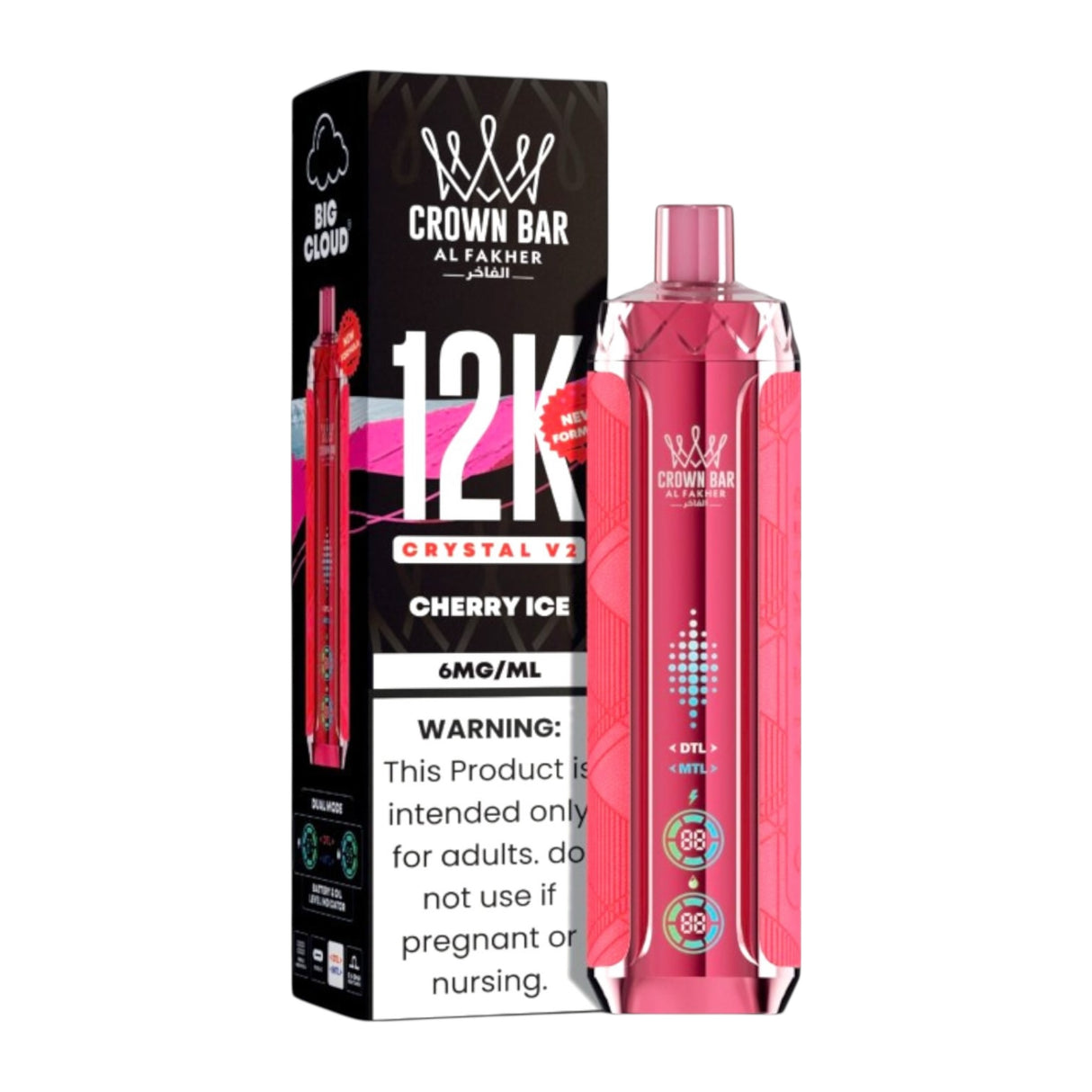 Al Fakher Crown Bar Crystal V2 Disposable Vape - 12,000 Puffs