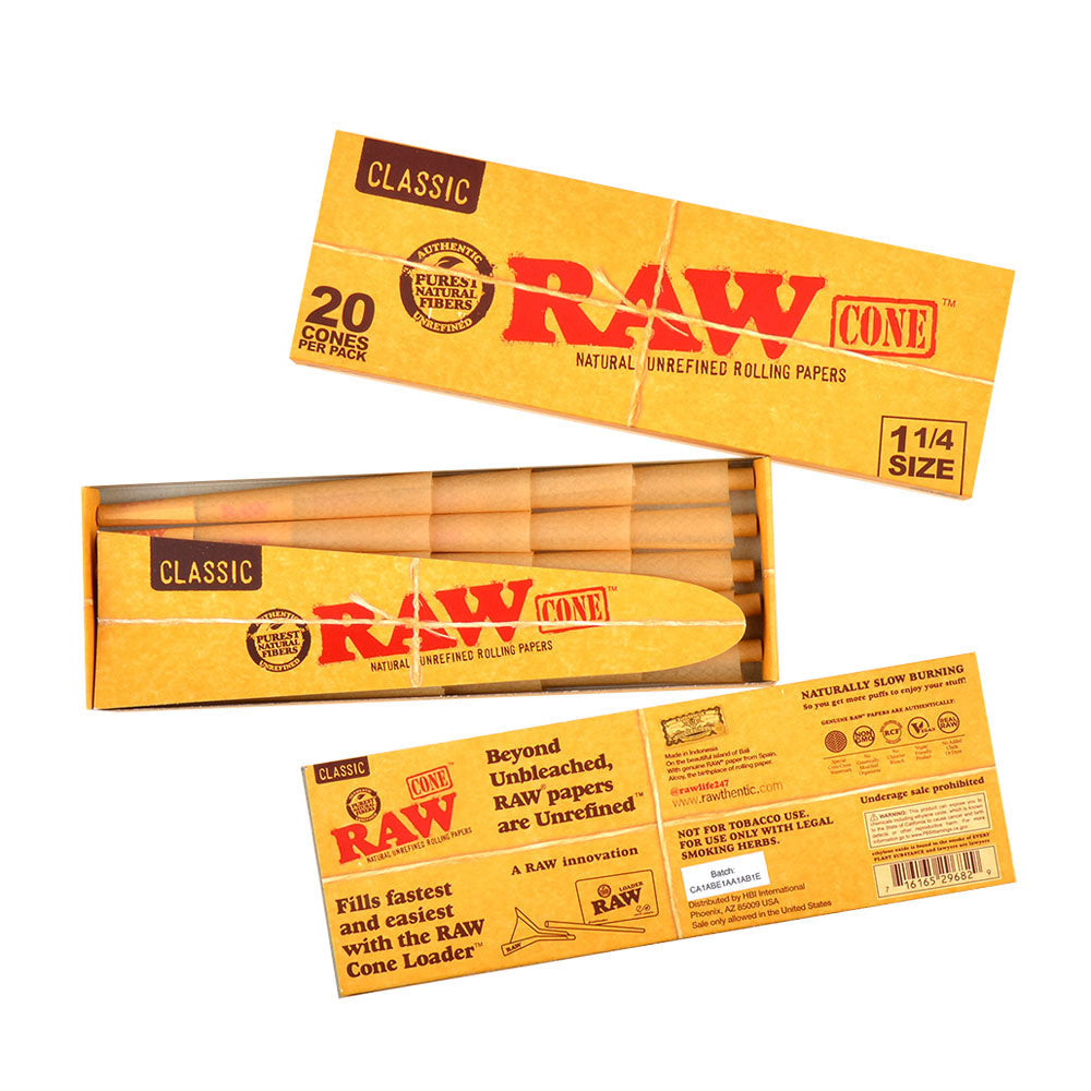 RAW Classic Prerolled Cones - 20 Pack