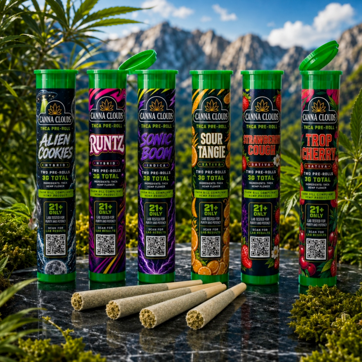 Canna Clouds THC-A Pre-Rolls - 3g
