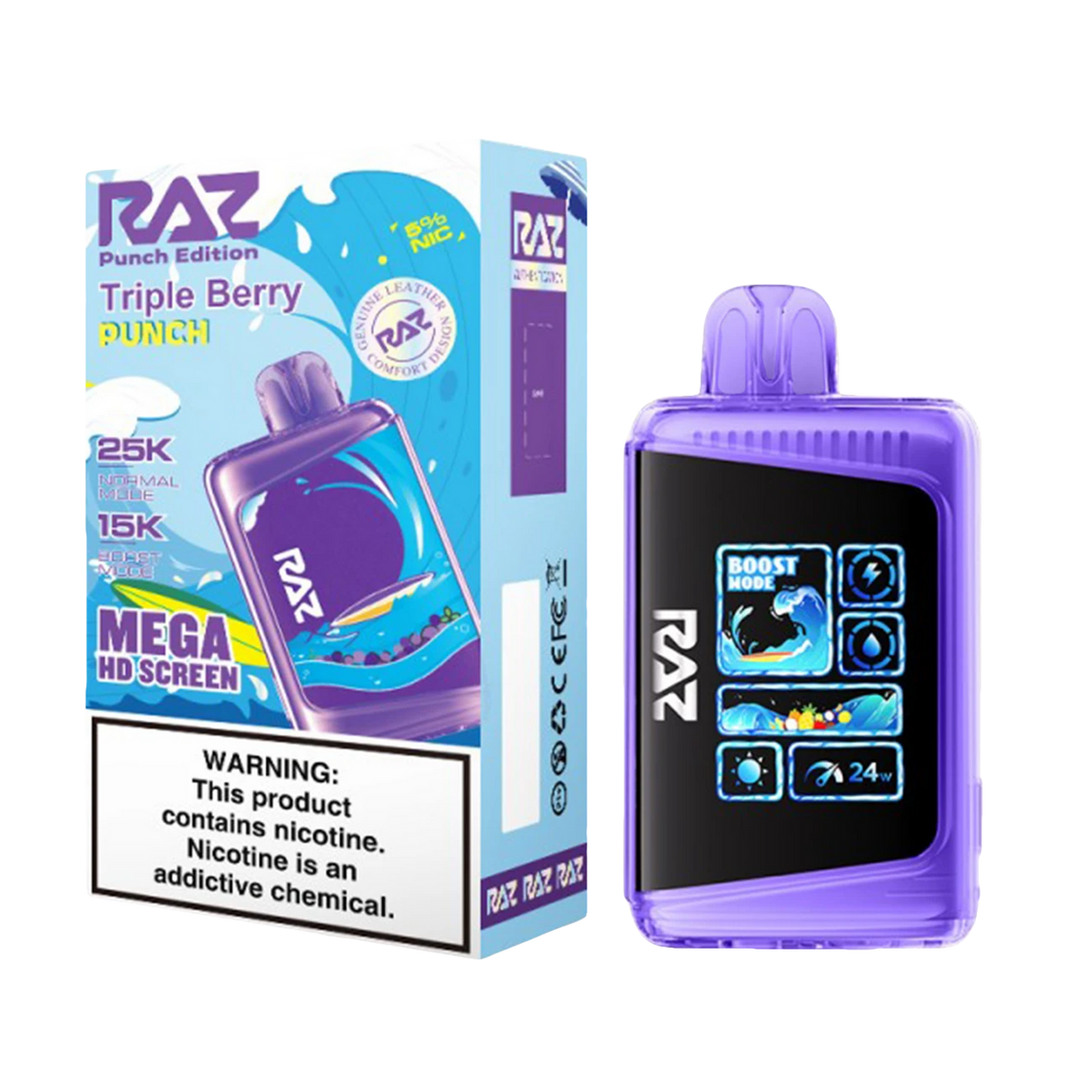 Raz LTX Mega HD Screen Disposable Vape - 25,000 Puffs
