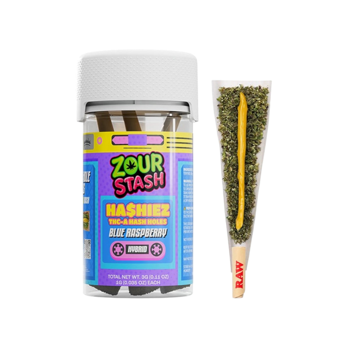 Zour Stash Ha$hiez THC-A Hash Holes Pre-Rolls - 3g
