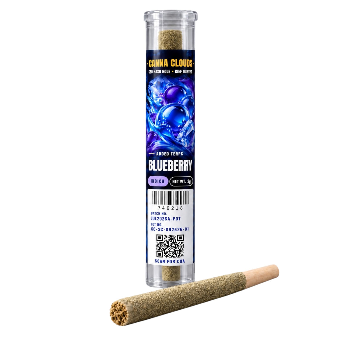 Canna Clouds CBD Hash Hole Kief Dusted Pre-Rolls - 2g