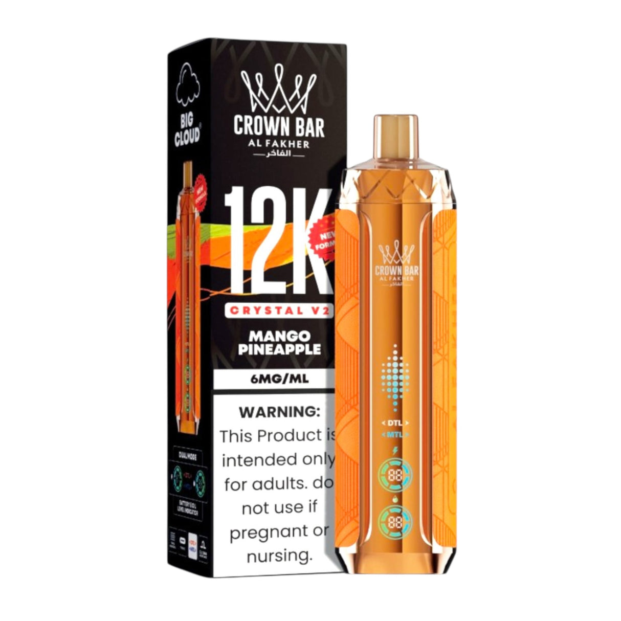 Al Fakher Crown Bar Crystal V2 Disposable Vape - 12,000 Puffs