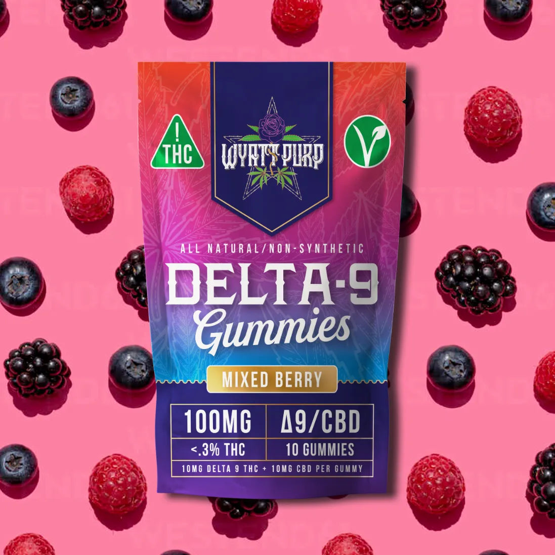 Wyatt Purp THC:CBD Hemp Derived Gummies - 100MG