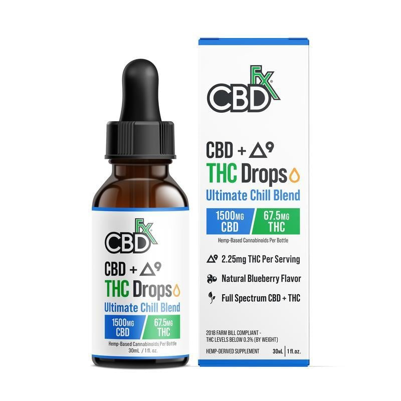 CBDfx Delta-9 THC Oil Drops+CBD: Ultimate Chill Blend