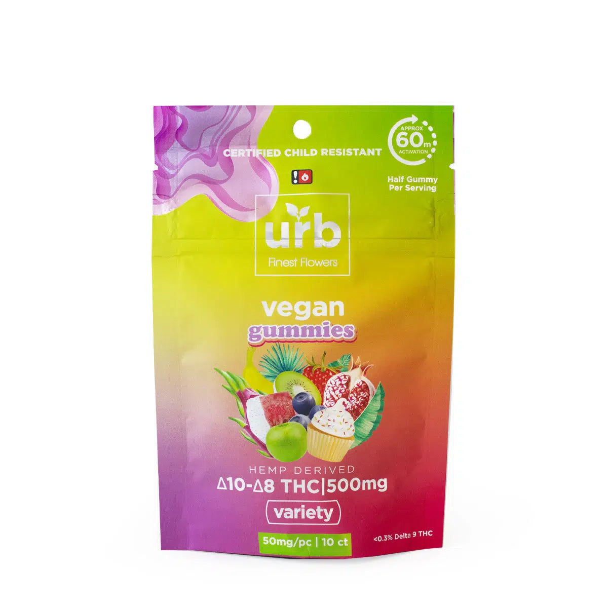 Urb Finest Flowers Delta 8/Delta 10 Vegan Gummies