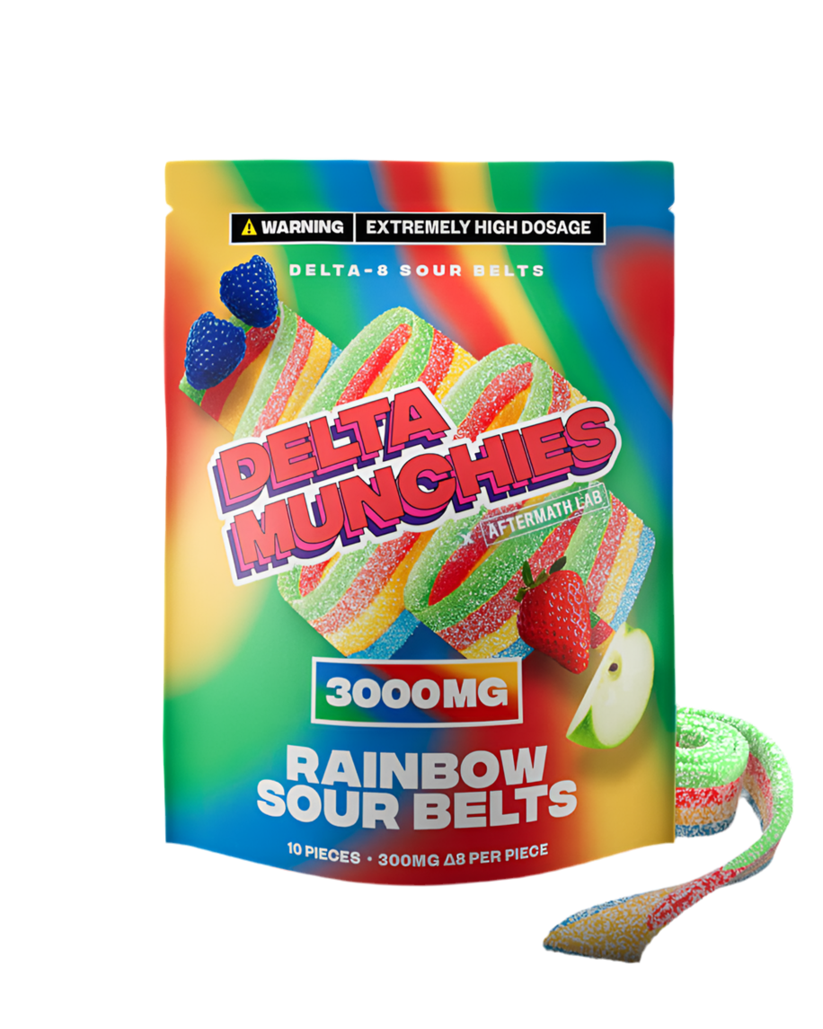 Delta Munchies x Aftermath Labs Delta 8 Sour Belts - 3,000mg