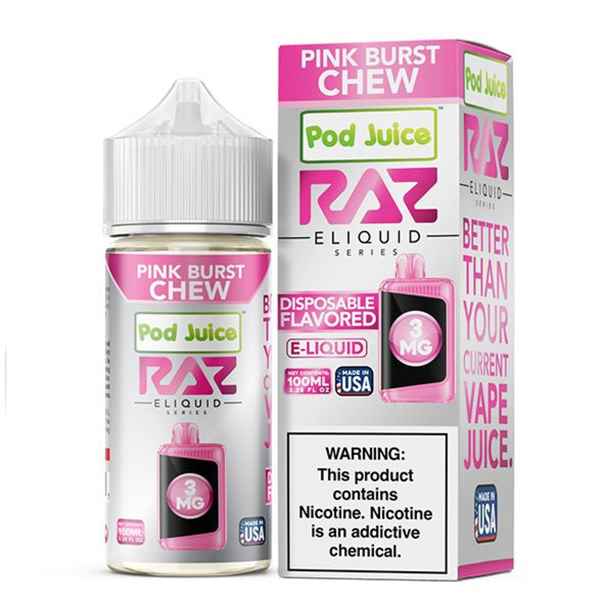 Pod Juice X Raz Nicotine E-Juice - 100ml