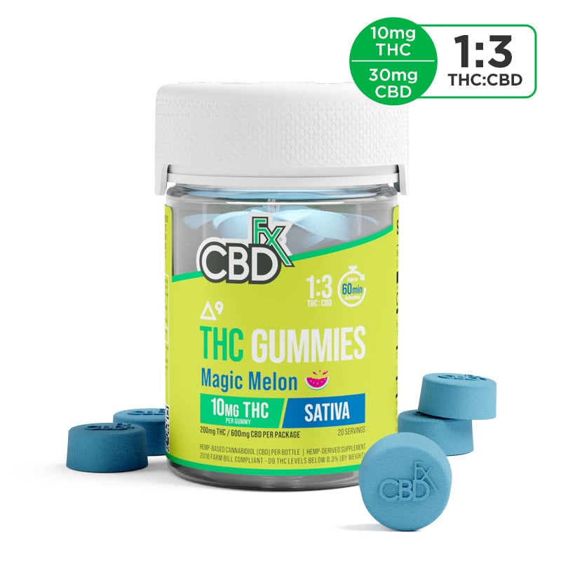 CBDfx Delta-9 THC Gummies+CBD Magic Melon Sativa - High Potency