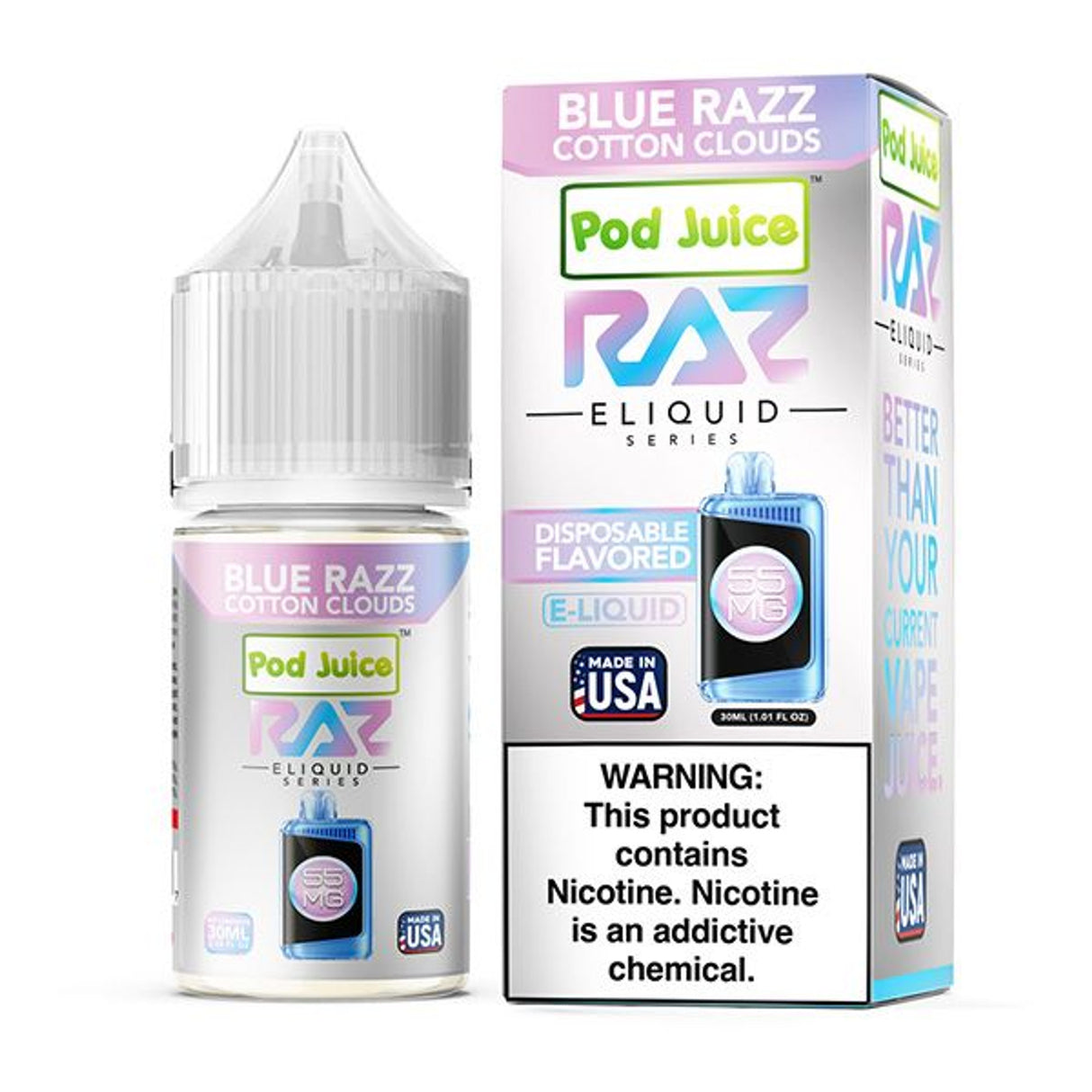 Pod Juice X Raz Salt Nicotine E-Juice - 30ml