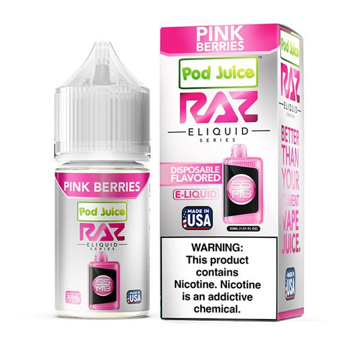 Pod Juice X Raz Salt Nicotine E-Juice - 30ml