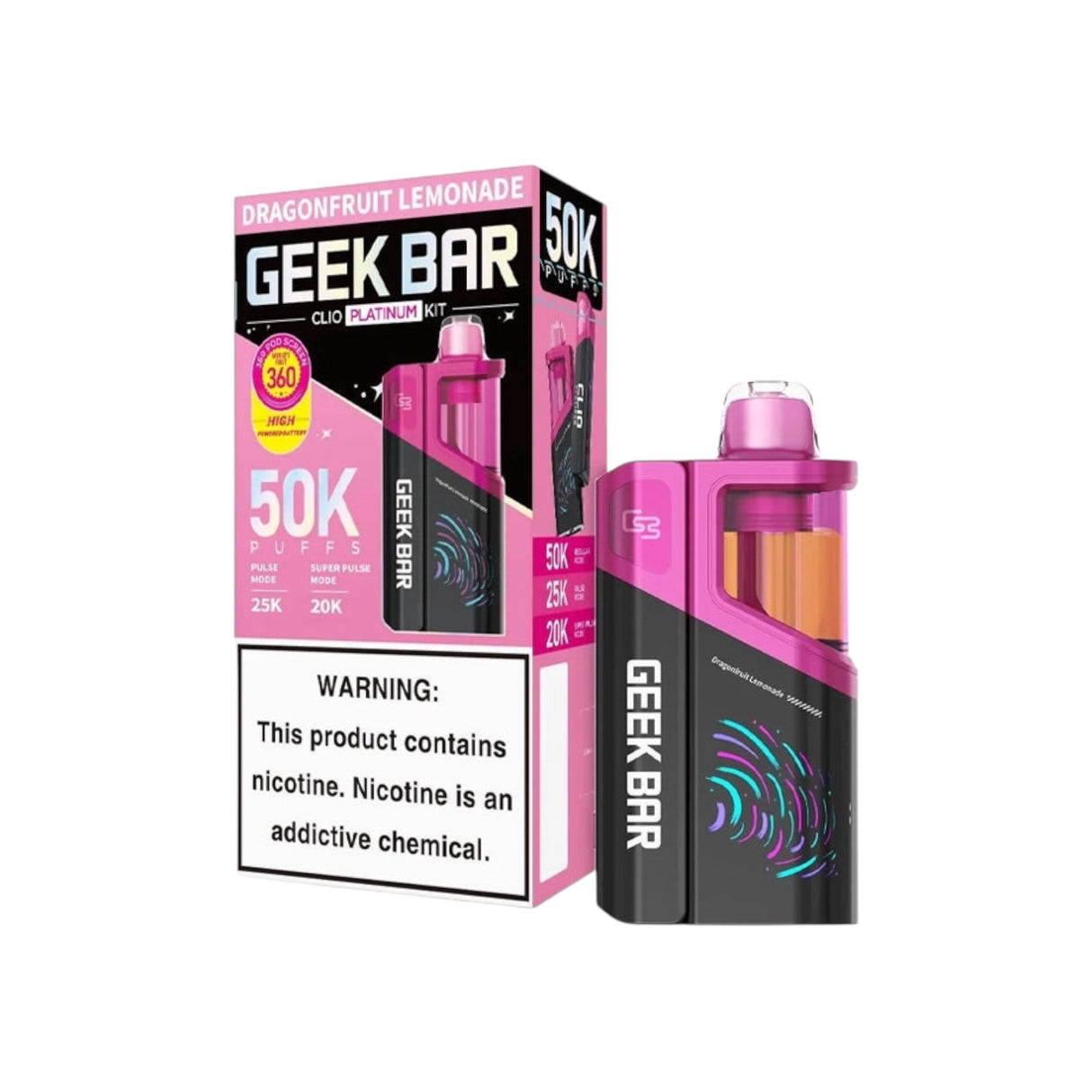 Geek Bar Clio Platinum Kit Disposable Vape - 50,000 Puffs
