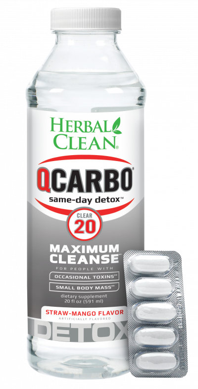 Herbal Clean Qcarbo20 Extreme Strength Cleansing Formula Detox  With 5 Tablets - 20 FL OZ