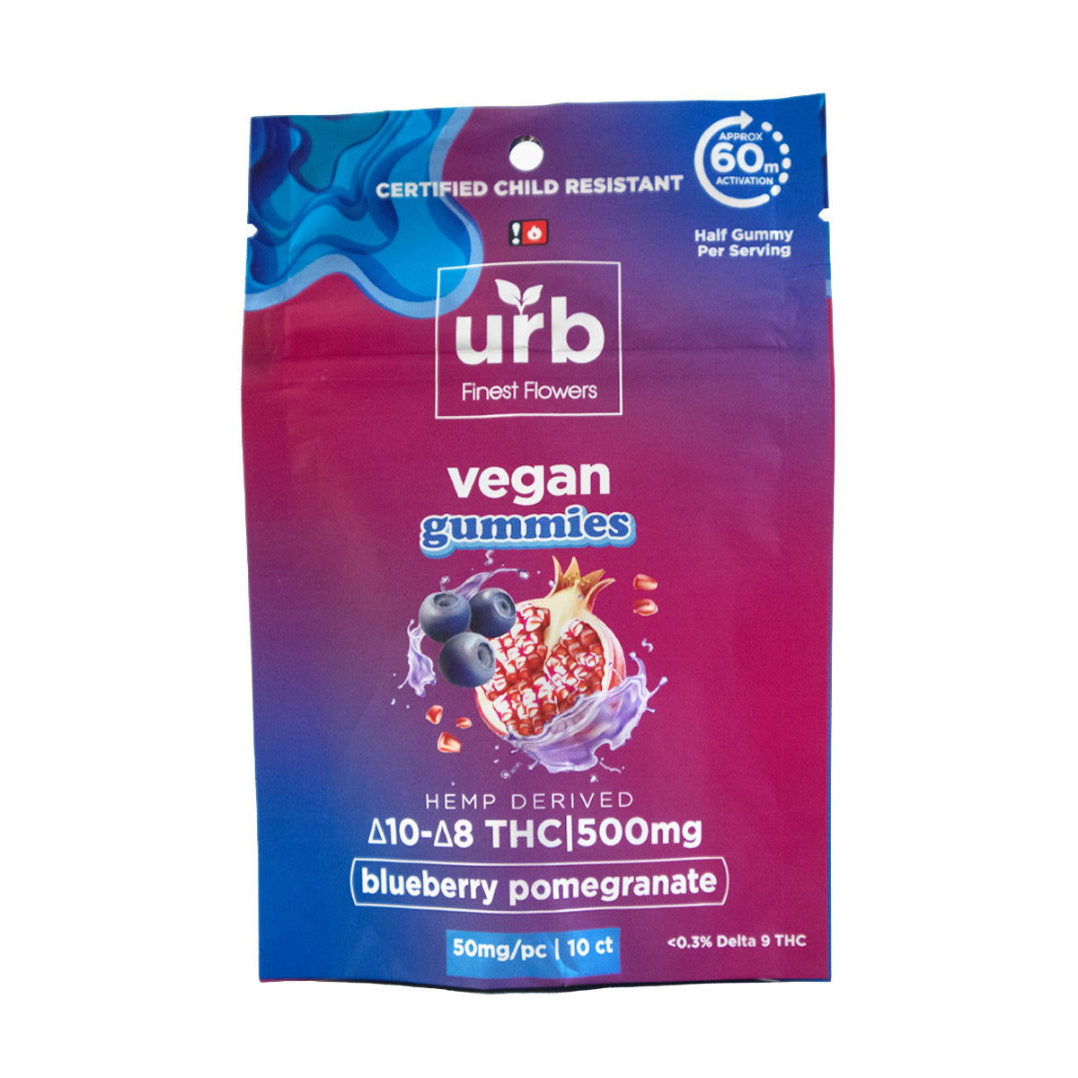 Urb Finest Flowers Delta 8/Delta 10 Vegan Gummies