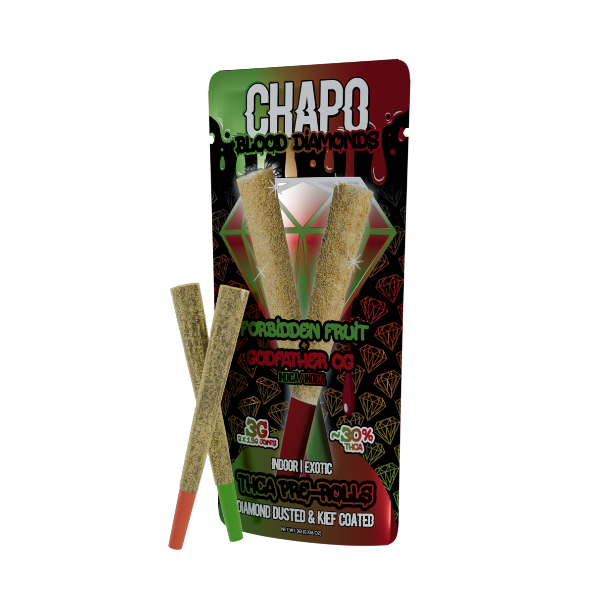 Chapo Blood Diamonds THCA Pre-Rolls - 3g