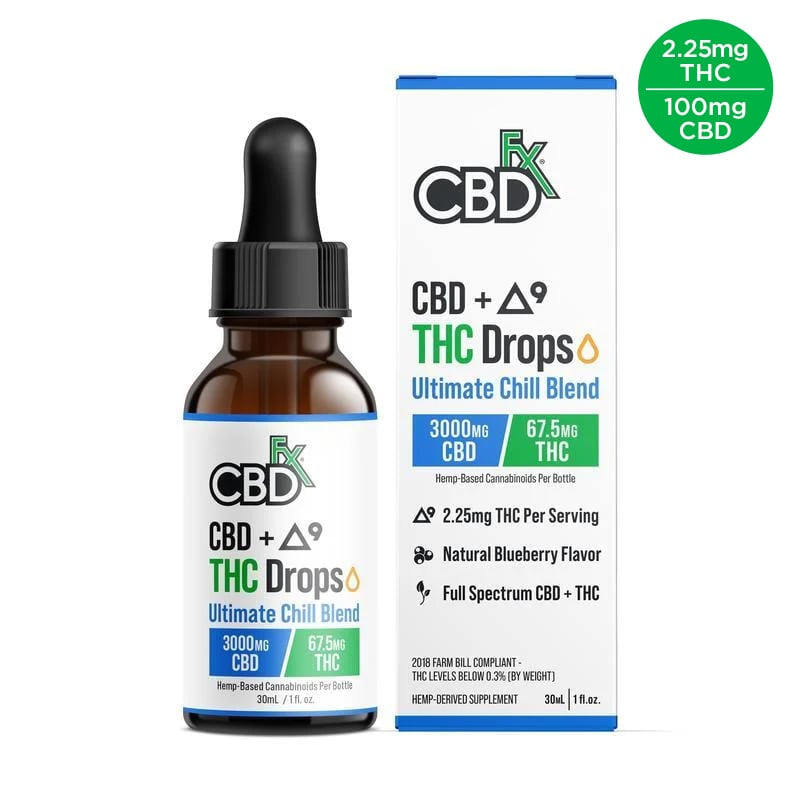 CBDfx Delta-9 THC Oil Drops+CBD: Ultimate Chill Blend