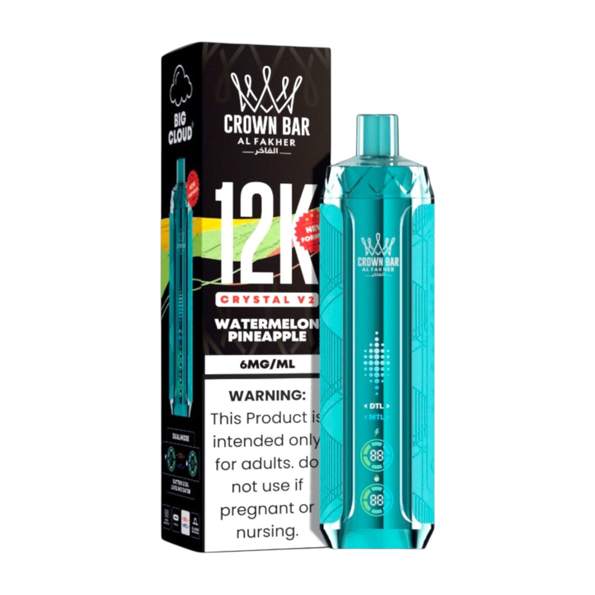 Al Fakher Crown Bar Crystal V2 Disposable Vape - 12,000 Puffs