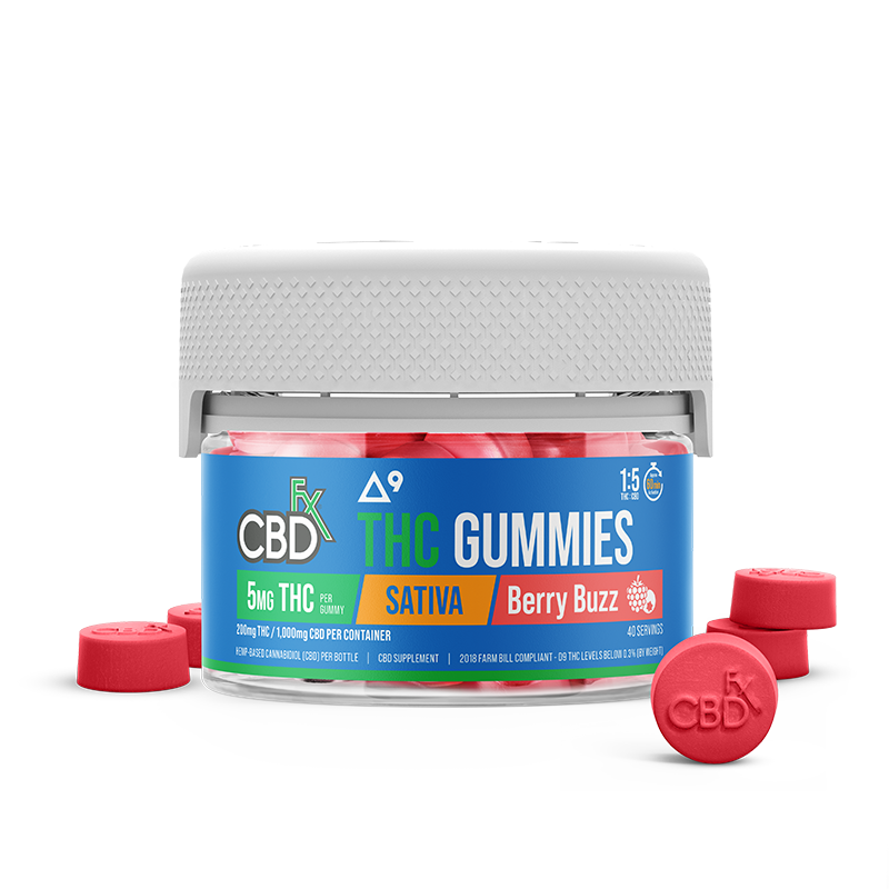 CBDfx Delta-9 THC Gummies+CBD Berry Buzz Sativa