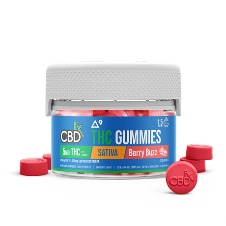 CBDfx Delta-9 THC Gummies+CBD Berry Buzz Sativa