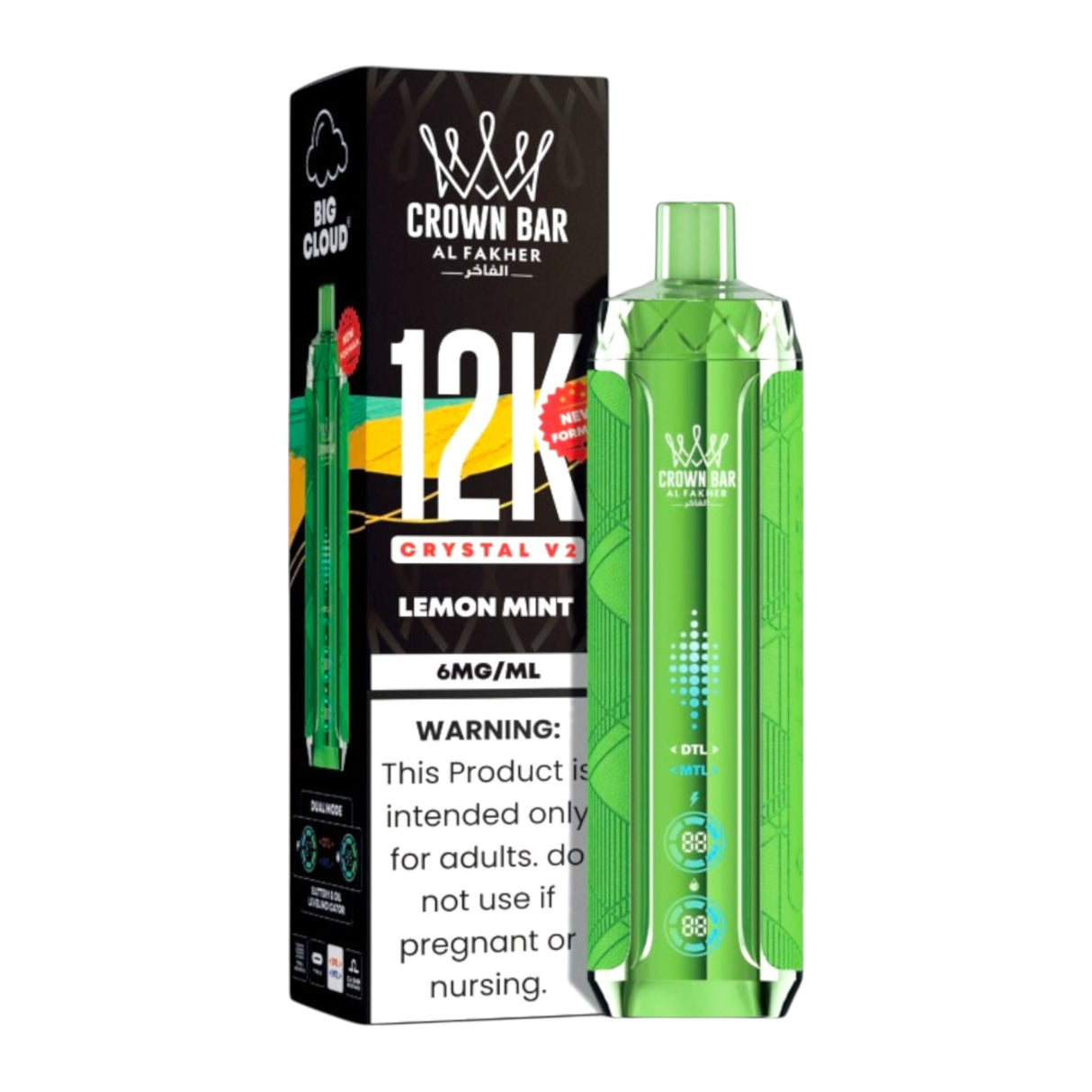 Al Fakher Crown Bar Crystal V2 Disposable Vape - 12,000 Puffs