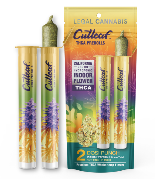 Cutleaf THCA Prerolls - California Indoor-Grown Hydroponic, 2g