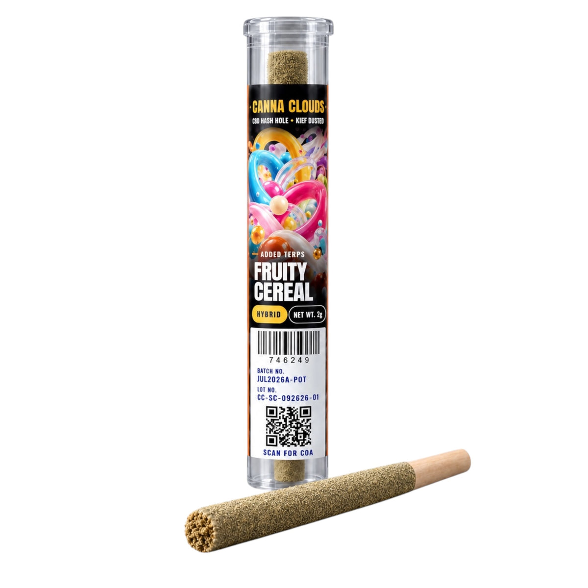 Canna Clouds CBD Hash Hole Kief Dusted Pre-Rolls - 2g