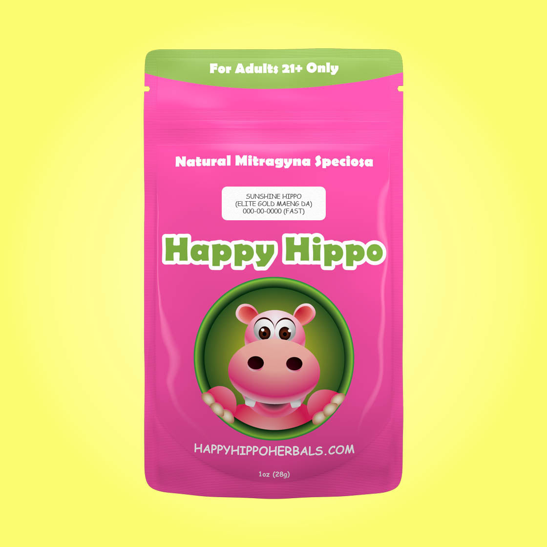 Happy Hippo Natural Mitragyna Speciosa Kratom Powder