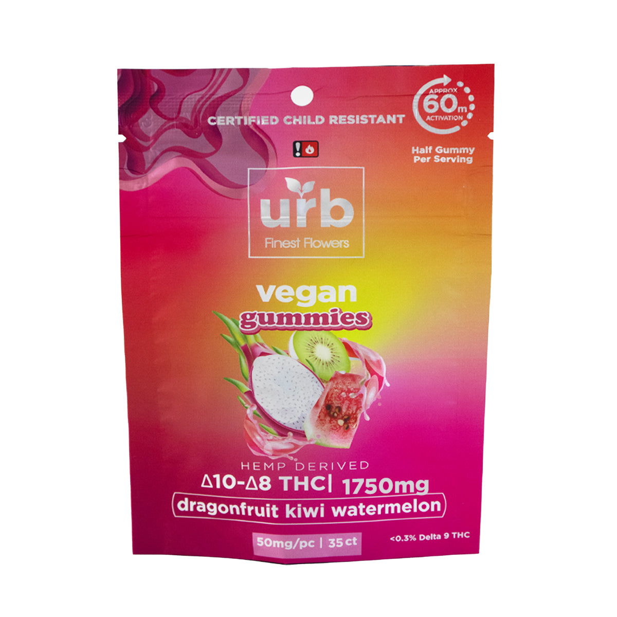 Urb Finest Flowers Delta 8/Delta 10 Vegan Gummies