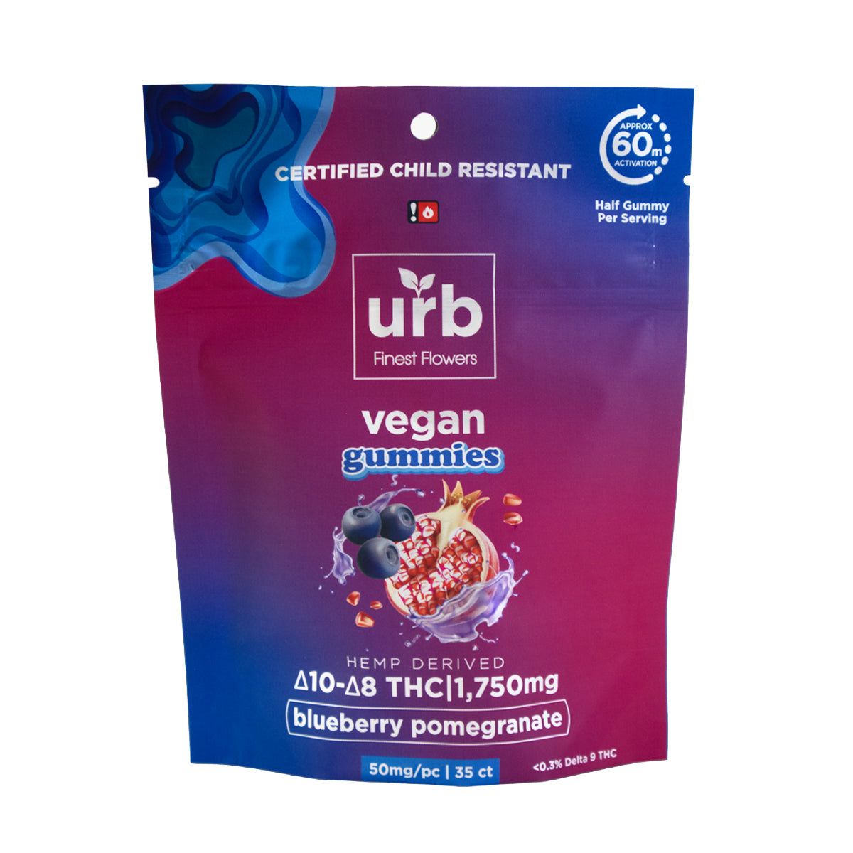 Urb Finest Flowers Delta 8/Delta 10 Vegan Gummies