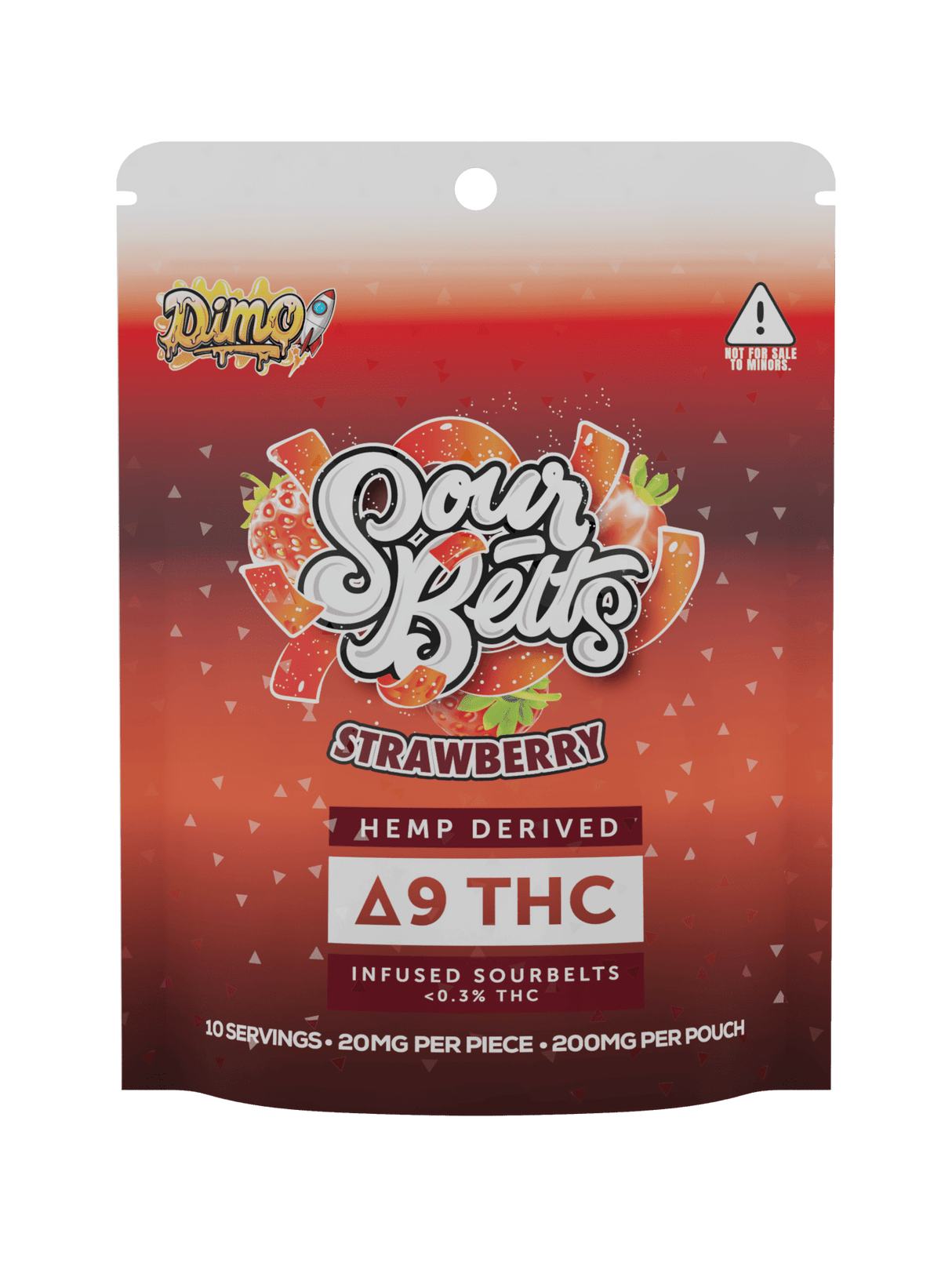 Dino Sour Belts Hemp Derived Delta 9 - 200MG