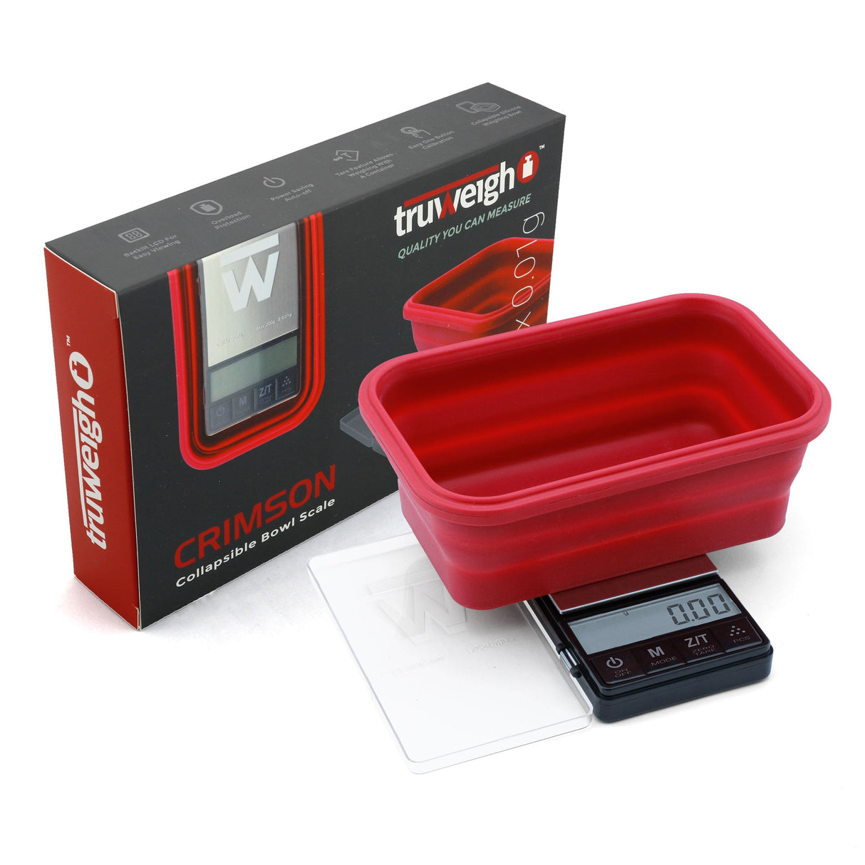 TrueWeigh CRIMSON Collapsible Bowl Scale  - 200g x 0.01g