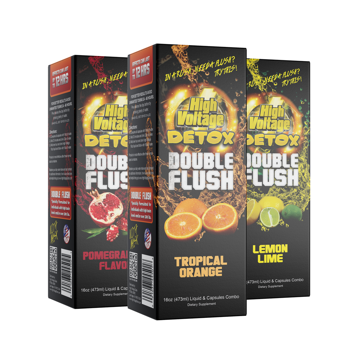 High Voltage Detox Double Flush: Liquid & Capsules Combo - 16 oz (473 ml)