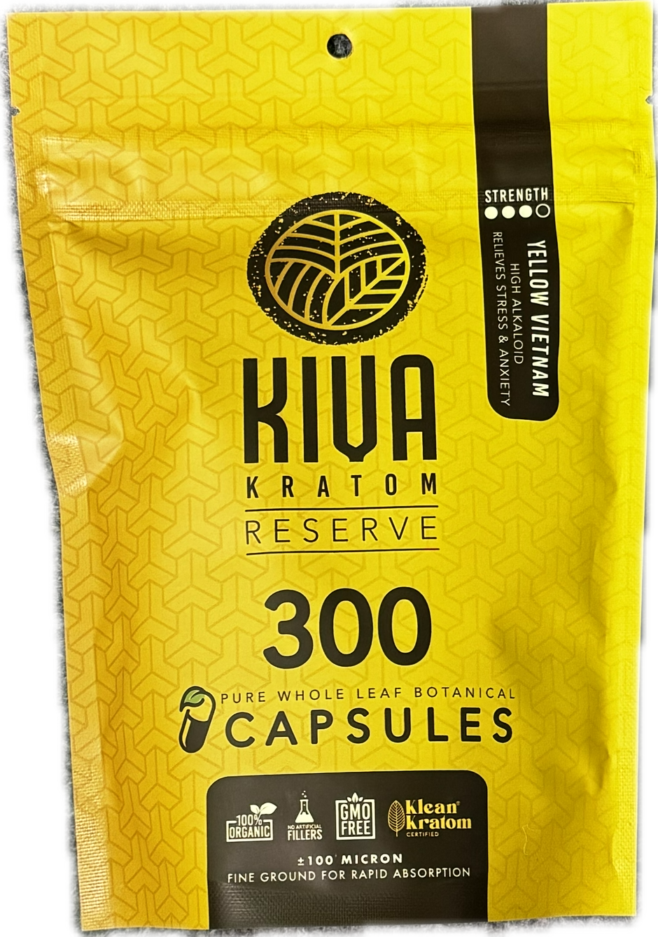 KIVA Kratom Reserve 300 Pure Whole Leaf Botanical Capsules