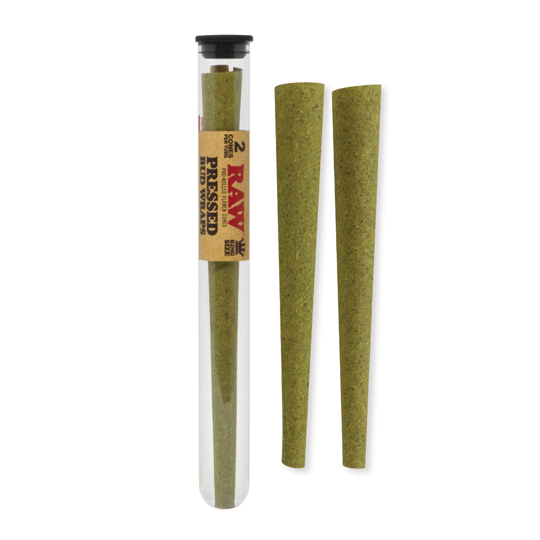 RAW King Size Pressed Bud Wraps Pre-Rolled Flower Cone