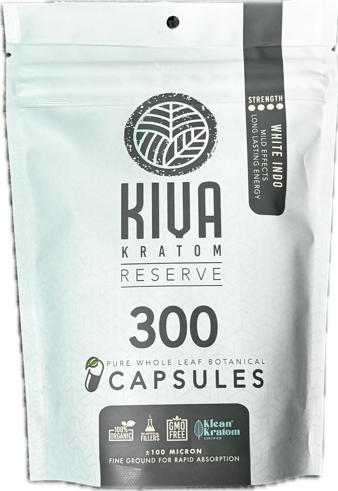 KIVA Kratom Reserve 300 Pure Whole Leaf Botanical Capsules