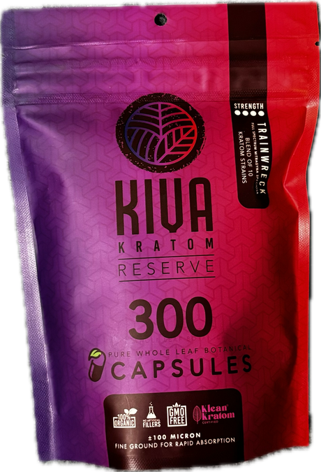 KIVA Kratom Reserve 300 Pure Whole Leaf Botanical Capsules