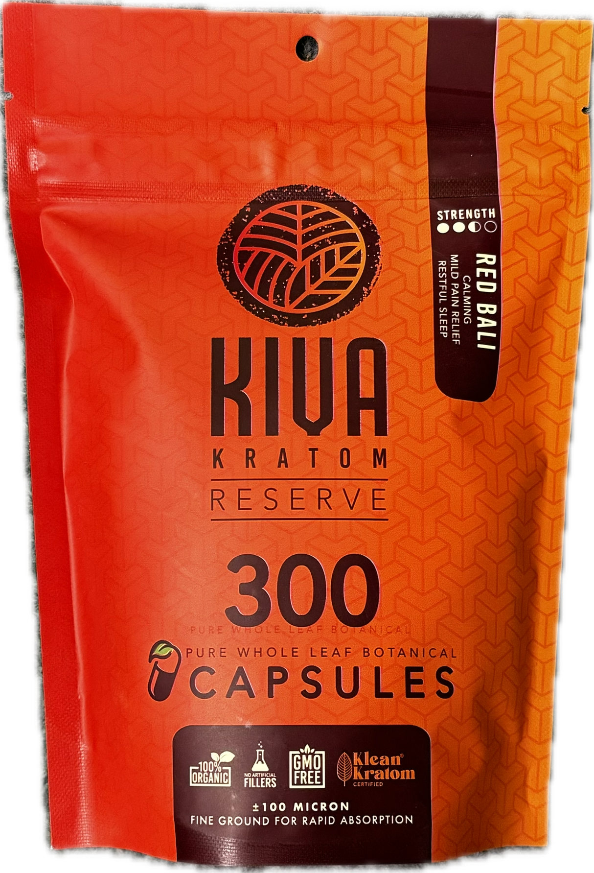 KIVA Kratom Reserve 300 Pure Whole Leaf Botanical Capsules