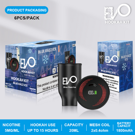 Evo Hookah Kit Mesh Coil Rechargeable - 5MG/ML