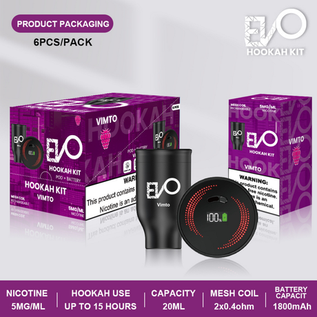 Evo Hookah Kit Mesh Coil Rechargeable - 5MG/ML